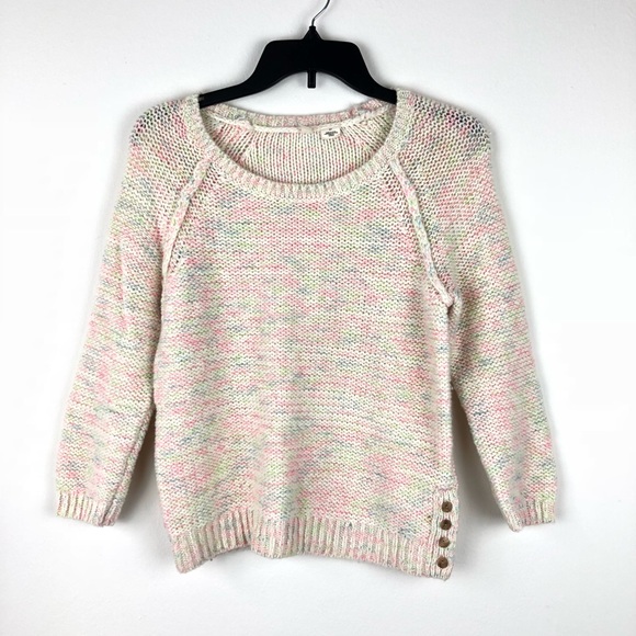 Anthropologie Sweaters - Moth Lambs Wool Pastel Rainbow Knitted Sweater